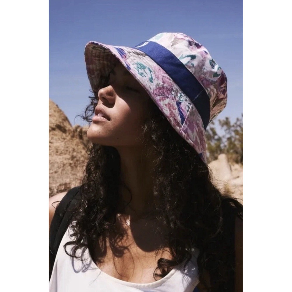 Free People movement Digital Blooms Bucket Hat Electric Violet Color Boho Floral